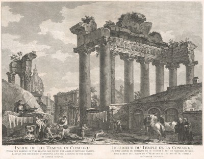 Вид на храм Конкордии с оригинала Шарля-Луи Клериссо. 