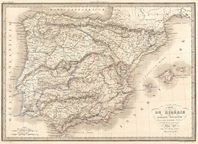 Карта античной Испании (Иберии). Atlas universel de geographie ancienne et moderne..., л.10. Париж, 1842