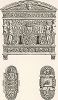 Накладки для замков из Экуанского замка, XVI век. Meubles religieux et civils..., Париж, 1864-74 гг. 