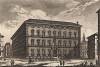 Вид на Палаццо Мадама. Лист из серии "Les plus beaux édifices de Rome moderne..." Жана Барбо. 
