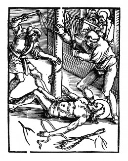 Бичевание Иисуса Христа. Из Speculum Passionis. Гравировал Ганс Бальдунг Грин, издал Ульрих Пиндер. Нюрнберг, 1507