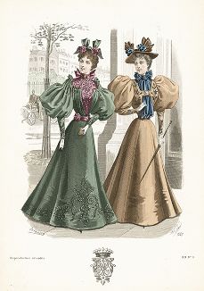 Французская мода из журнала Le Salon de la Mode, выпуск № 9, 1895 год.