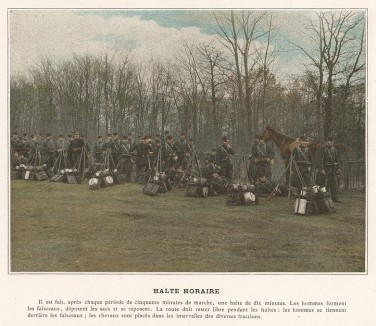 На привале. L'Album militaire. Livraison №2. Infanterie. Serviсe en campagne. Париж, 1890