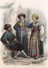 Русский крестьянин, татарка (в центре) и финка. Париж, 1853