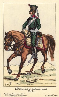 1812 г. Кавалерист 12-го полка французских конных егерей. Коллекция Роберта фон Арнольди. Германия, 1911-28