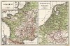 Карта Франции, Голландии и Бельгии. Новый учебный географический атлас для полного гимназического курса, состоящий из 38 карт. Санкт-Петербург, 1907