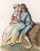 Свидание в деревне (лист 131 работы Жоржа Дюплесси "Исторический костюм XVI -- XVIII веков", роскошно изданной в Париже в 1867 году)