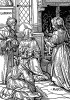 Иисус Христос, Мария и сестра её Марфа у воскрешенного Иисусом Лазаря. Ганс Бургкмайр для Johann Geiler / Das Buch Granatapfel. Издал Ганс Отмар, Аугсбург, 1510. Репринт 1931 г.