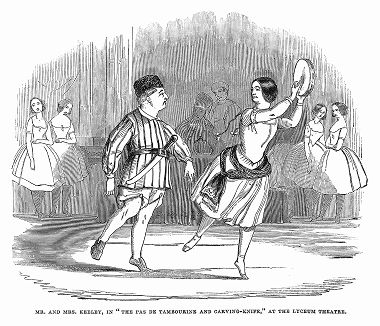 Спектакль по мотивам арабской сказки "Али-Баба и сорок разбойников" на сцене лондонского театра Лицей (The Illustrated London News №103 от 20/04/1844 г.)