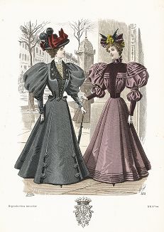 Французская мода из журнала Le Salon de la Mode, выпуск № 40, 1895 год.