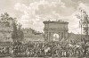 Взятие Милана французами 15 мая 1796 г. Tableaux historiques des campagnes d'Italie depuis l'аn IV jusqu'á la bataille de Marengo. Париж, 1807