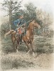 1885 год. Французский конный егерь в полевой форме (из Types et uniformes. L'armée françáise par Éduard Detaille. Париж. 1889 год)