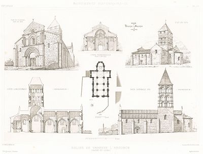 Церковь Сен-Пьер-о-Льен в Варен-л'Арконс (XII век). Archives de la Commission des monuments historiques, т.3, Париж, 1898-1903. 