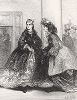 Неудачный вечер. Литография из альбома "Еще десяток погибших, но милых созданий" А.И. Лебедева, СПб, 1863 год. 