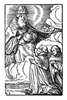 Святой Фома Аквинский. Иллюстрация Ганса Бургкмайра к Taschenbuchlein. Издатель Hans Otmar, Аугсбург, 1510