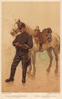 Сержант-разведчик швейцарской артиллерии в походной форме (из альбома хромолитографий L' Armée Suisse... Цюрих. 1894 год)