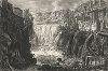 Гравюра Пиранези "Водопад в Тиволи", исполненная в 1766 году. Лист из серии "Vedute di Roma". 