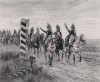 За границу! (кавалеристы 4-го драгунского полка в 1806 году) (иллюстрация к известной работе "Кавалерия Наполеона", изданной в Париже в 1895 году)