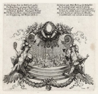 Суд царя Соломона (из Biblisches Engel- und Kunstwerk -- шедевра германского барокко. Гравировал неподражаемый Иоганн Ульрих Краусс в Аугсбурге в 1700 году)