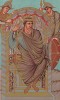 Лотарь I (795–855) -- король франков из династии Каролингов. С миниатюры из средневекового Евангелия, принадлежавшего самому правителю (из Les arts somptuaires... Париж. 1858 год)