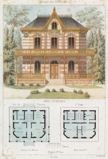 Дом с деревянной галереей (из популярного у парижских архитекторов 1880-х Nouvelles maisons de campagne...)