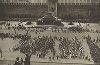 Красная площадь. Парад гимназистов перед гробницей Ленина. Лист 29 из альбома "Москва" ("Moskau"), Берлин, 1928 год