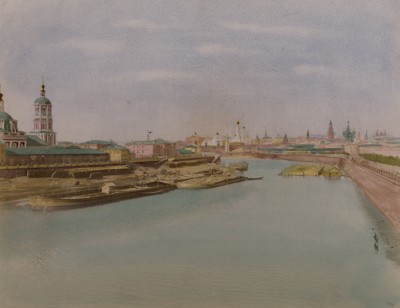 1900-е гг. Вид на Москва-реку (крашенный вручную тиражный вариант фотографии Петра Павлова (1860--1925))
