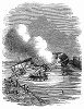 Бриг британского флота "Хиберния", потерпевший крушение в результате возгорания, находясь в доке английского города Мидлсбро -- морского порта в устье реки Тис (The Illustrated London News №99 от 23/03/1844 г.)