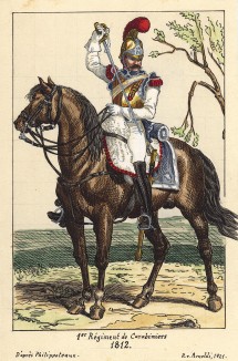 1812 г. Кавалерист 1-го полка карабинеров французской тяжелой кавалерии. Коллекция Роберта фон Арнольди. Германия, 1911-28