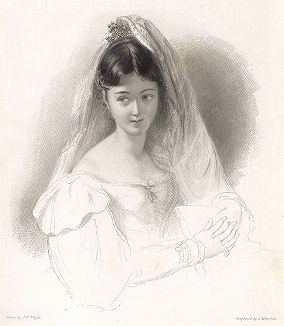 "С глазами, сияющими светом глубокой радости" (П.Б. Шелли,  "Аластор"). Иллюстрация из Finden's Gallery of the Graces, 1833 год. 