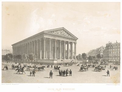 Церковь Мадлен -- церковь Святой Марии Магдалины (из работы Paris dans sa splendeur, изданной в Париже в 1860-е годы)