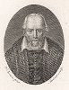 Джордж Бьюкенен (1506 -- 1582) - известный шотландский историк, гуманист, драматург, воспитатель короля Иакова VI. Портрет из "Биографического журнала", Лондон, 1793-1794 гг.
