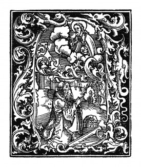 Инициал (буквица) A, выполненный Эрхардом Шёном для Missale des Bistums Eichstatt. Нюрнберг, 1517