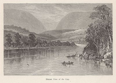 Вид на ворота реки Делавэр. Лист из издания "Picturesque America", т.I, Нью-Йорк, 1872.