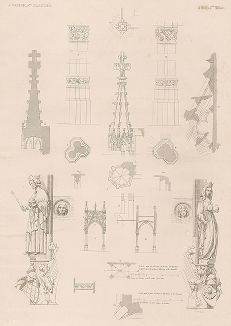 Регенсбургский собор, лист 5. Die Architectur des Mittelalters in Regensburg..., Нюрнберг, 1834-39 гг. 