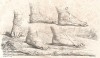 Обувь античной эпохи. Литографировал Филипп-Огюст Эннекен. Recueil d'esquisses et fragmens de compositions, tirés du portefeuille de Mr. Hennequin. Турне (Бельгия), 1825