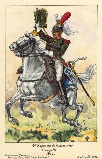 1812 г. Трубач 4-го кирасирского полка французской армии. Коллекция Роберта фон Арнольди. Германия, 1911-28
