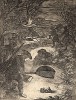 Ночная ловля птиц закидной сетью. Из первого (1622 г.) издания работы итальянского философа и натуралиста Джованни Пьетро Олины (1585-1645) Uccelliera overo discorso della natura, e proprieta…