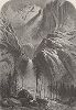 Йосемитский водопад. Йосемити, штат Калифорния. Лист из издания "Picturesque America", т.I, Нью-Йорк, 1872.