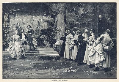 После торжественного ужина. Moderne Kunst..., т. 9, Берлин, 1895 год. 