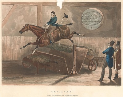 Преодоление препятствия. Акватинта по рисунку Генри Томаса Алкена. Лондон, 1832