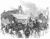 Избирательная кампания кандидата в британский парламент от округа Южного Ланкашира в небольшом торговом городке Ньютон--ле--Уиллоус (The Illustrated London News №109 от 01/05/1844 г.)