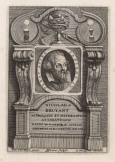 Николя де Брёйн (ок. 1570 -- 1656 гг.) -- фламандский математик и астроном. Гравюра Паулюса Понтиуса с оригинала Антониса ван Дейка. 