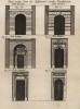 Архитектура. Распространённые виды дверей различных архитектурных ордеров (Ивердонская энциклопедия. Том I. Швейцария, 1775 год)