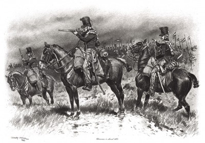 Французские конные егеря в 1835 году (из Types et uniformes. L'armée françáise par Éduard Detaille. Париж. 1889 год)
