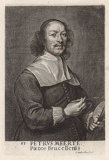 Питер Мерт (1619 -- 1669 гг.) -- фламандский художник-портретист. Гравюра Корнелиса ван Каукеркена. 