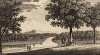 Живописный вид с террасы в Отлендсе (Англия) (из A New Display Of The Beauties Of England... Лондон. 1776 год. Том 1. Лист 93)