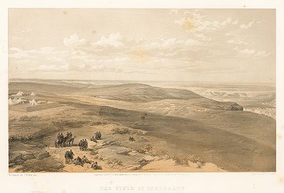 Поле сражения при Инкермане. The Seat of War in the East by William Simpson, Лондон, 1855 год. Часть I, лист 11