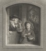 Мальчик, играющий на музыкальном инструменте. Jeune joueur d'instrument (фр.). Гравировал Иоганн Георг Вилль с живописного оригинала Годфрида Схалкена. Париж, 1762