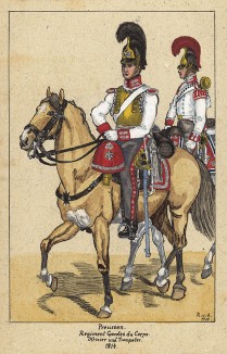 1814 г. Офицер и трубач прусской конной гвардии. Коллекция Роберта фон Арнольди. Германия, 1911-29